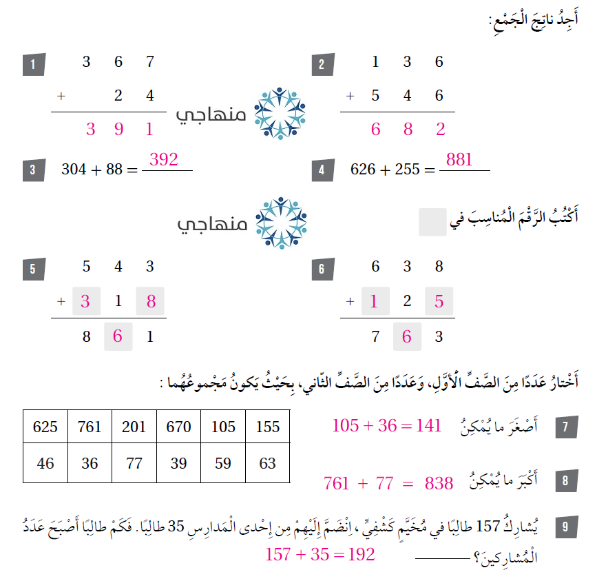 الجمع مع إعادة التجميع 